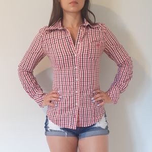 EUC Gingham Guess Blouse